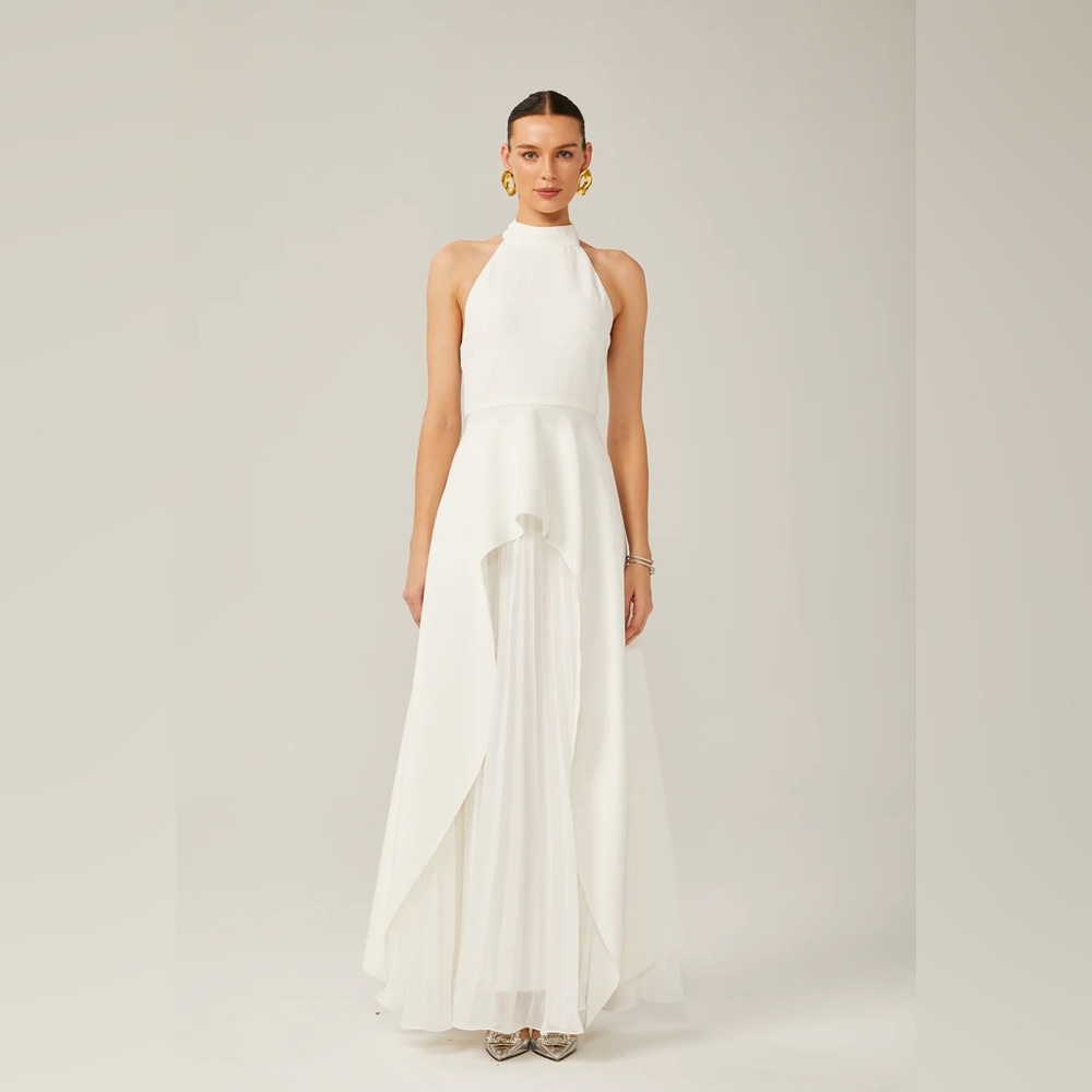 NWT INÉS HALTERNECK LAYERED LONG DRESS - Picture 3 of 7